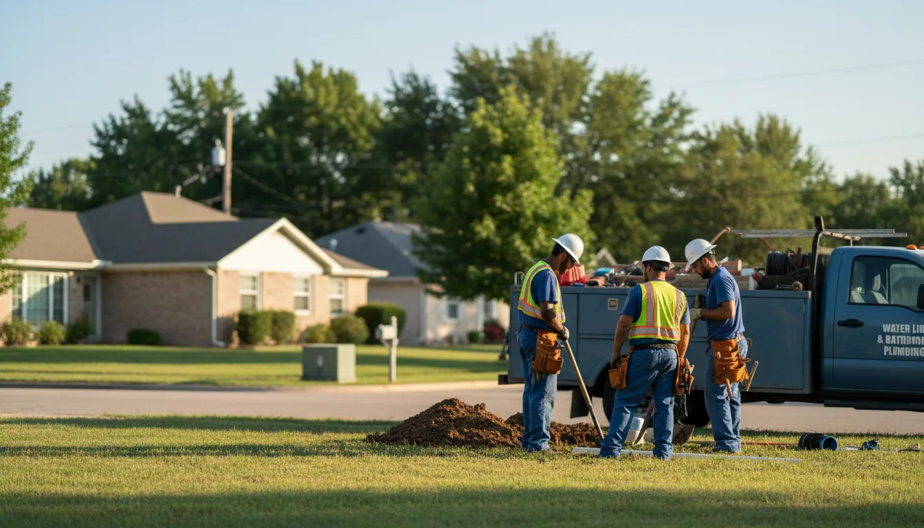 Residential water line and bathroom plumbing service in Green Springs, OH